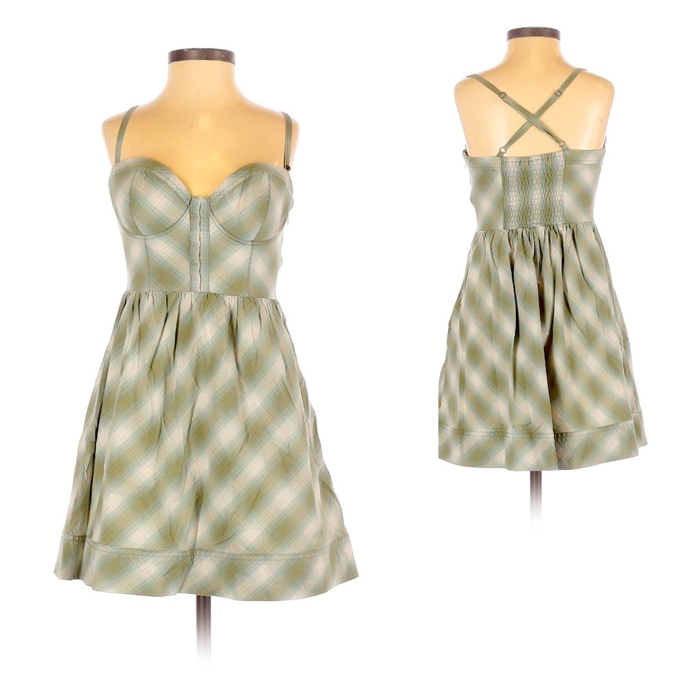 GUESS Green & Ivory, Spaghetti Strap Casual dress